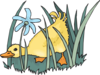Duckling In The Grass Clip Art